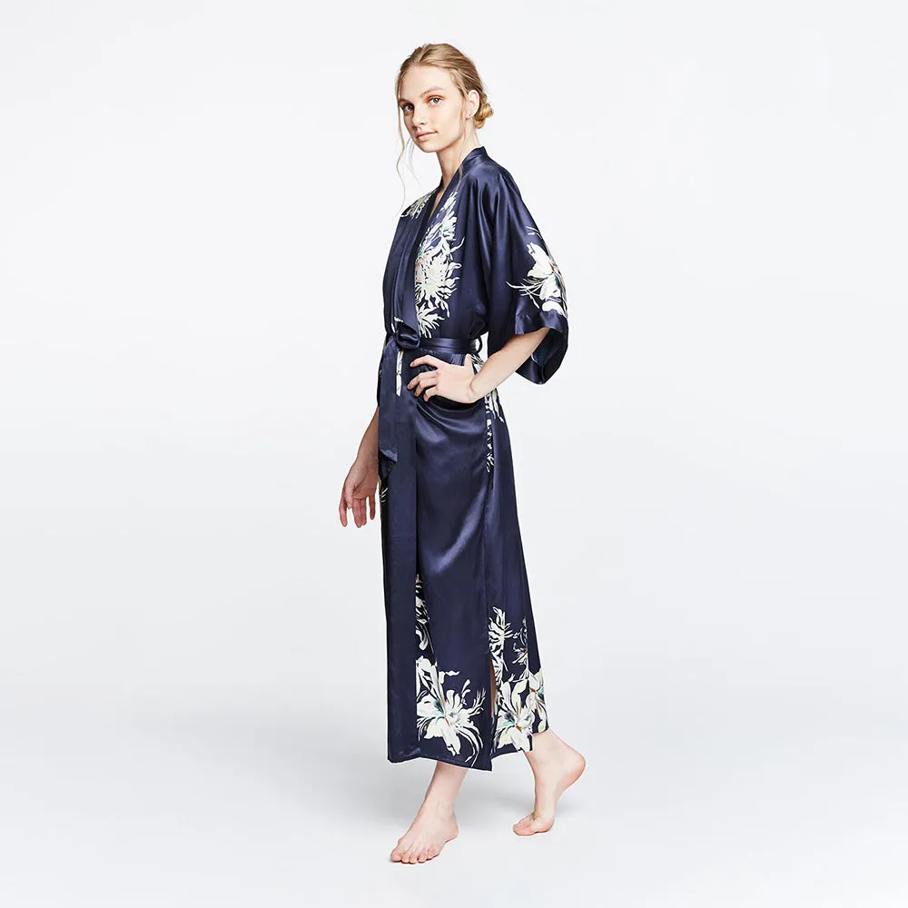 Washable Silk Yuri Long Kimono Robe sold by Kim + Ono product image thumbnail 3