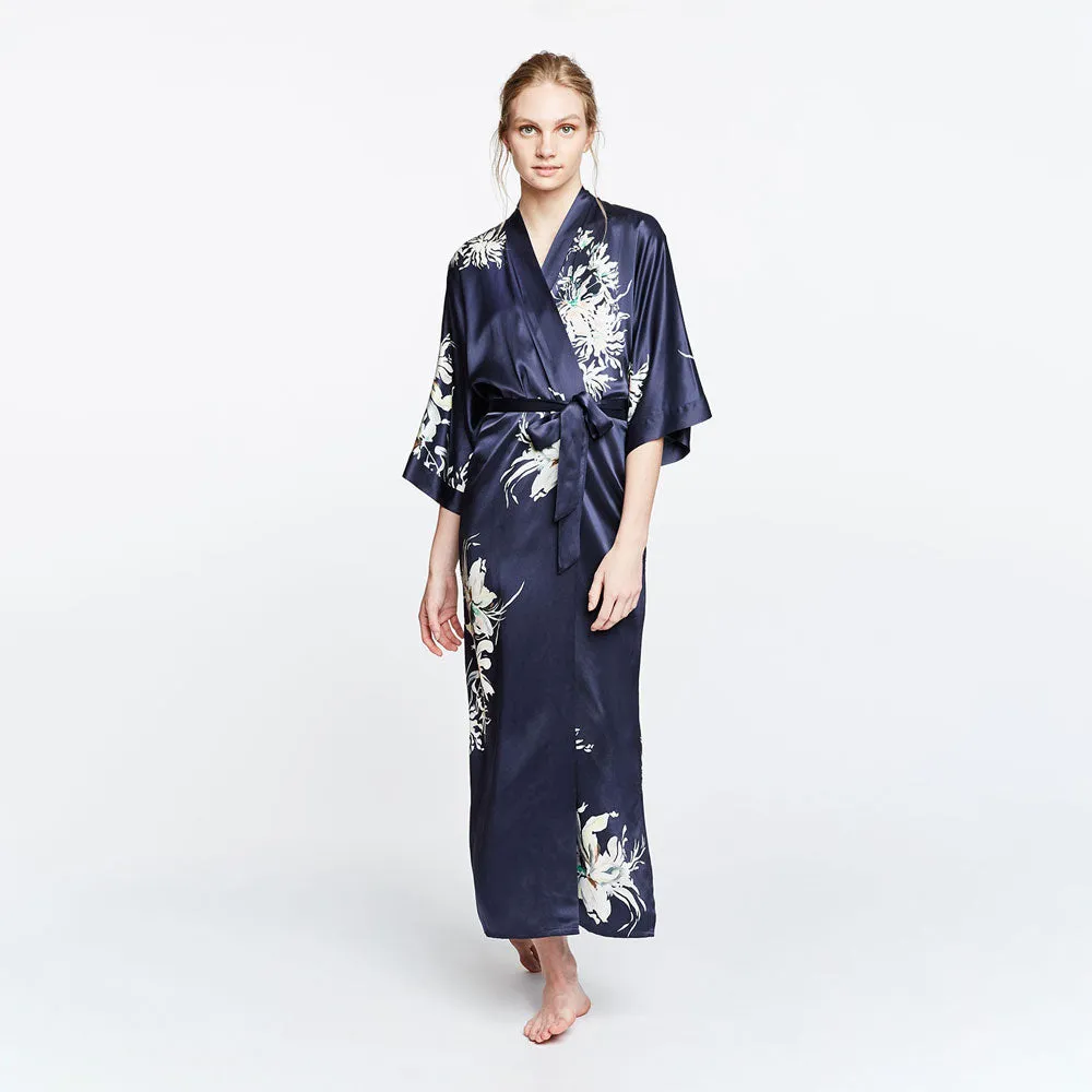 Washable Silk Yuri Long Kimono Robe sold by Kim + Ono product image thumbnail 2