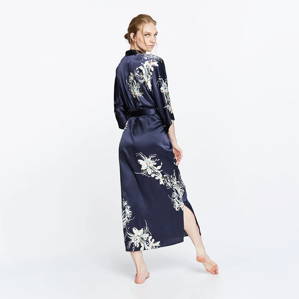 Washable Silk Yuri Long Kimono Robe sold by Kim + Ono product image thumbnail 4