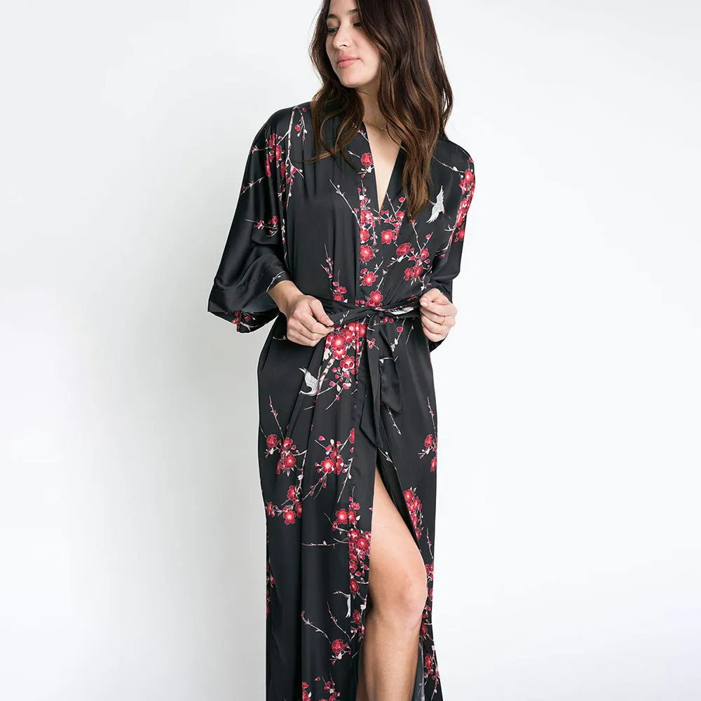 Cherry Blossom & Crane Long Kimono Robe sold by Kim + Ono product image thumbnail 5