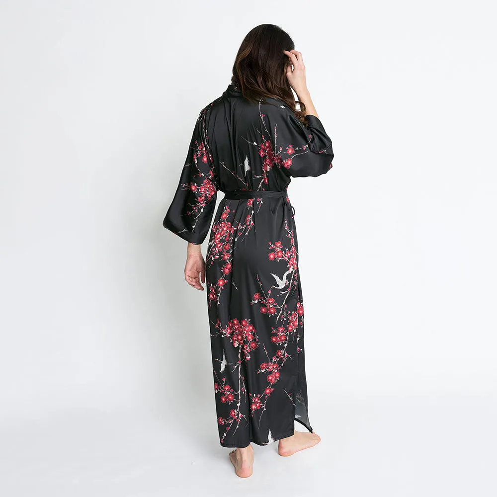 Cherry Blossom & Crane Long Kimono Robe sold by Kim + Ono product image thumbnail 4