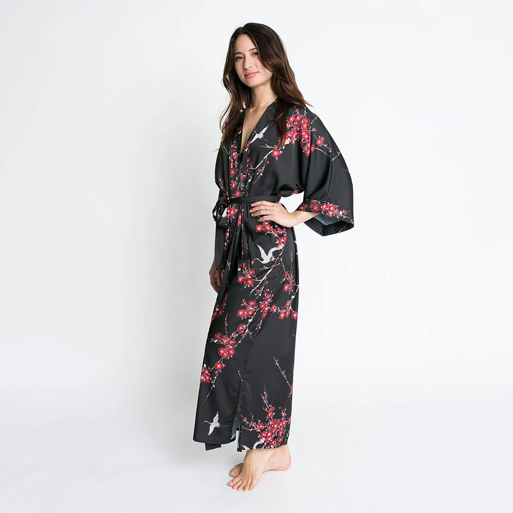 Cherry Blossom & Crane Long Kimono Robe sold by Kim + Ono product image thumbnail 3