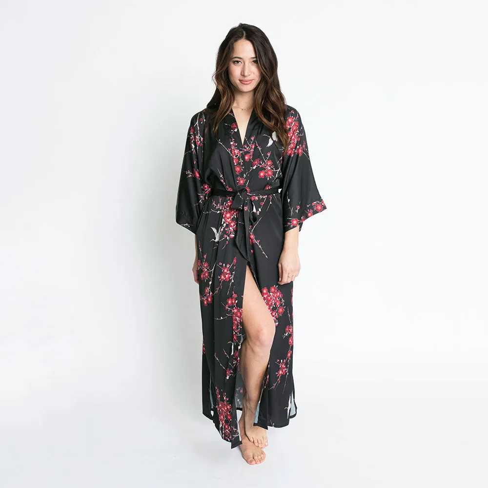 Cherry Blossom & Crane Long Kimono Robe sold by Kim + Ono product image thumbnail 2