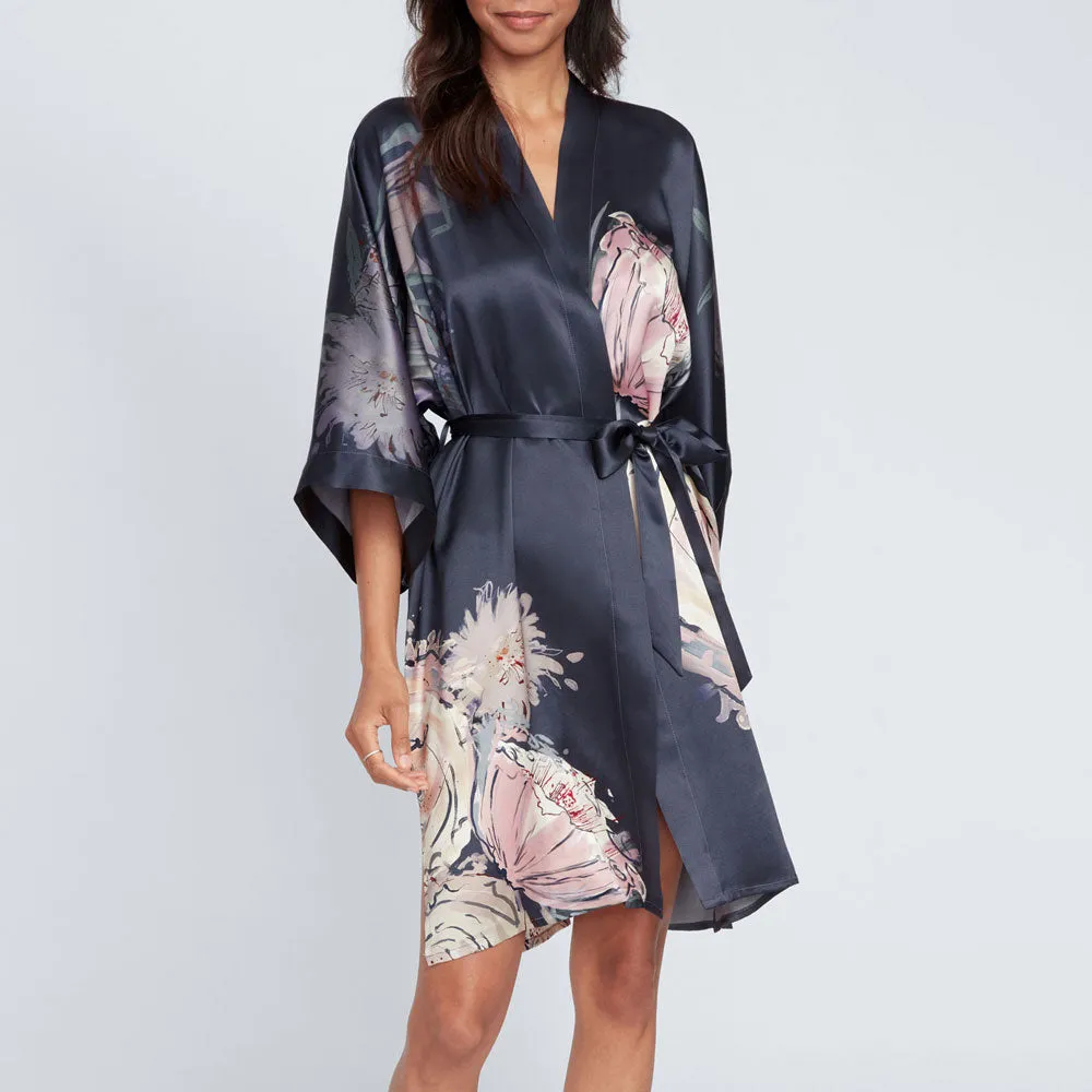 Washable Silk Jia Short Kimono Robe sold by Kim + Ono product image thumbnail 3
