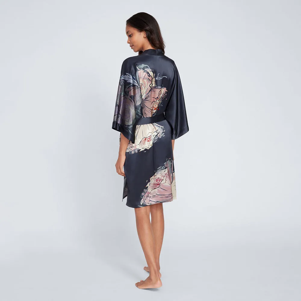 Washable Silk Jia Short Kimono Robe sold by Kim + Ono product image thumbnail 5