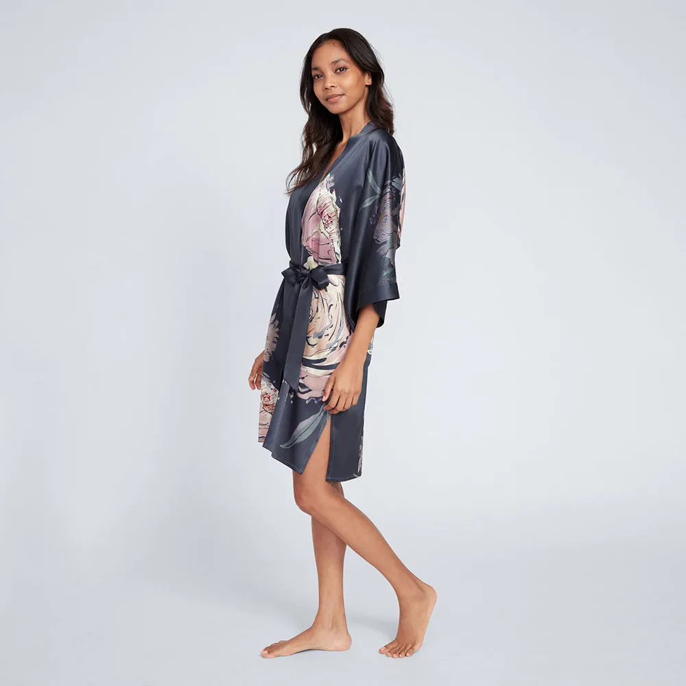 Washable Silk Jia Short Kimono Robe sold by Kim + Ono product image thumbnail 4