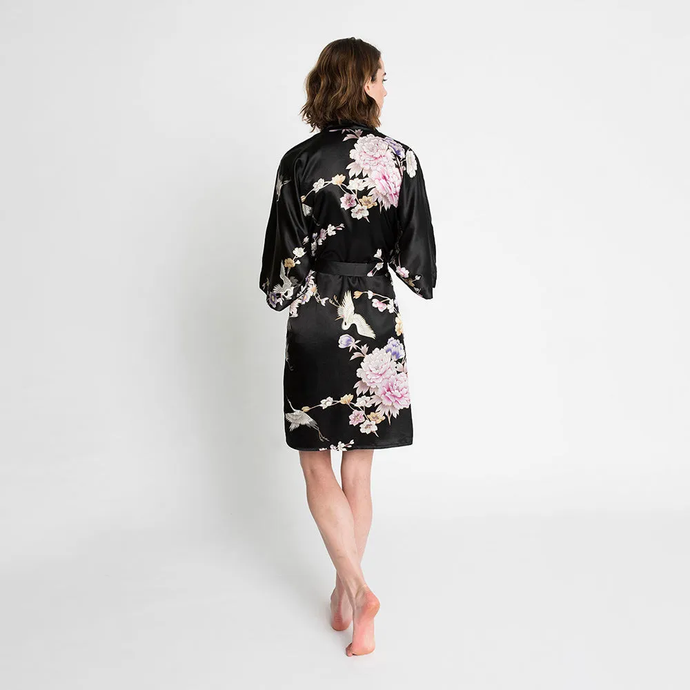 Chrysanthemum & Crane Short Kimono Robe sold by Kim + Ono product image thumbnail 4