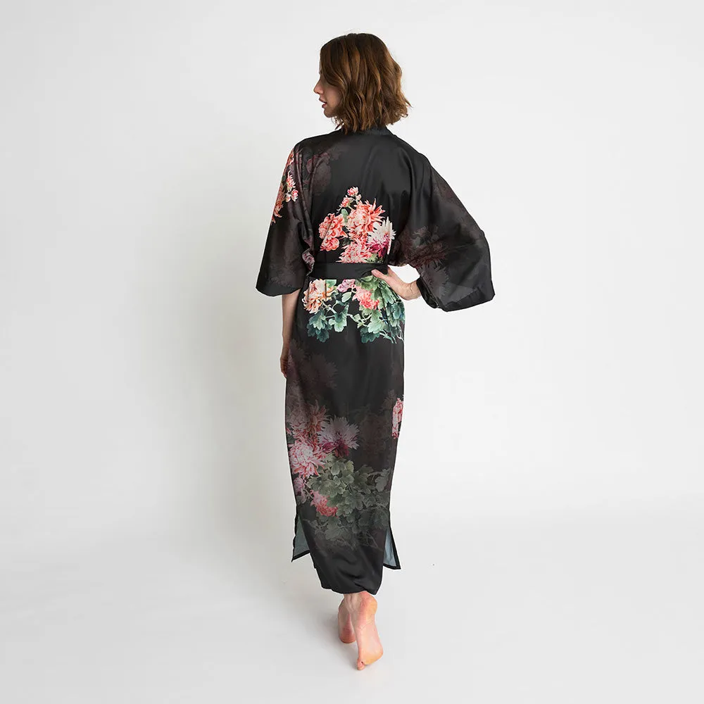 Coral Chrysanthemum Long Kimono Robe sold by Kim + Ono product image thumbnail 3