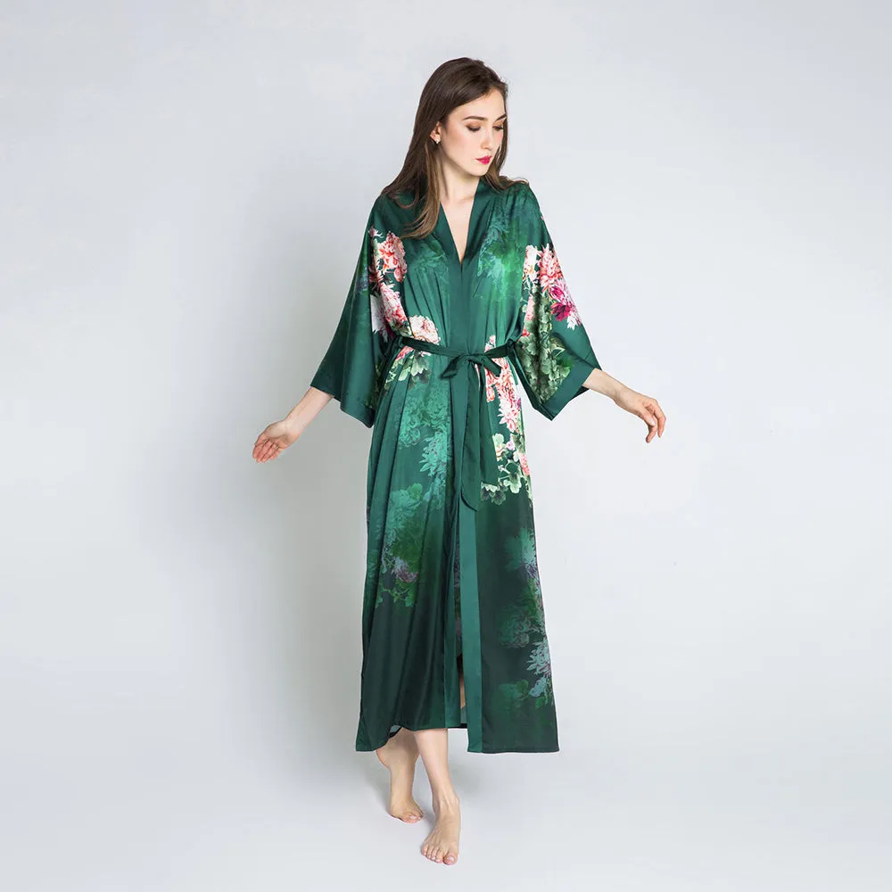 Coral Chrysanthemum Long Kimono Robe sold by Kim + Ono product image thumbnail 5