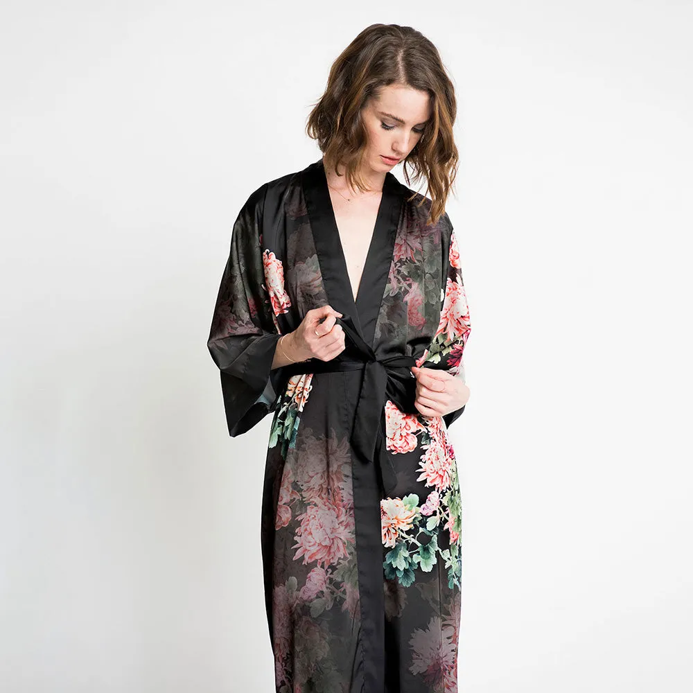 Coral Chrysanthemum Long Kimono Robe sold by Kim + Ono product image thumbnail 4