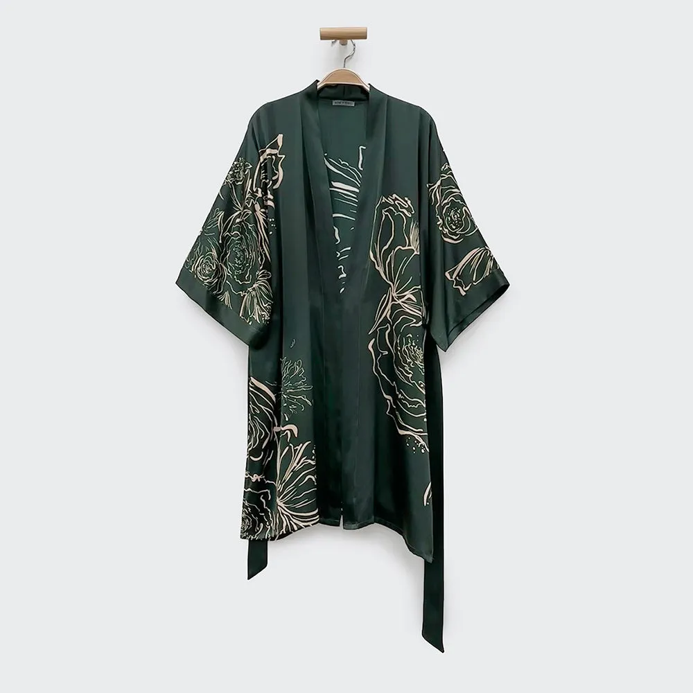 Washable Silk Jia Art Short Kimono Robe sold by Kim + Ono product image thumbnail 5