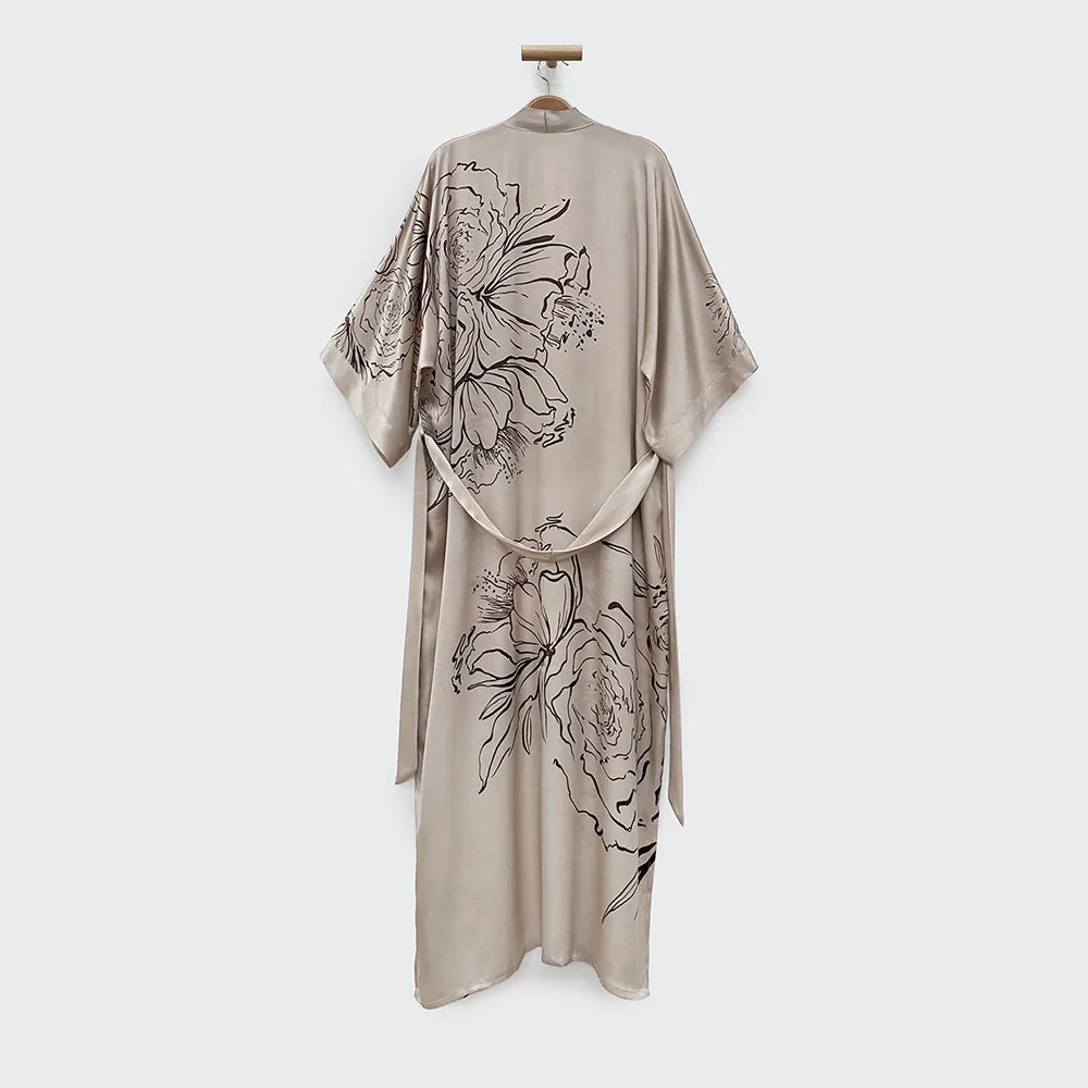 Washable Silk Jia Art Long Kimono Robe sold by Kim + Ono product image thumbnail 5