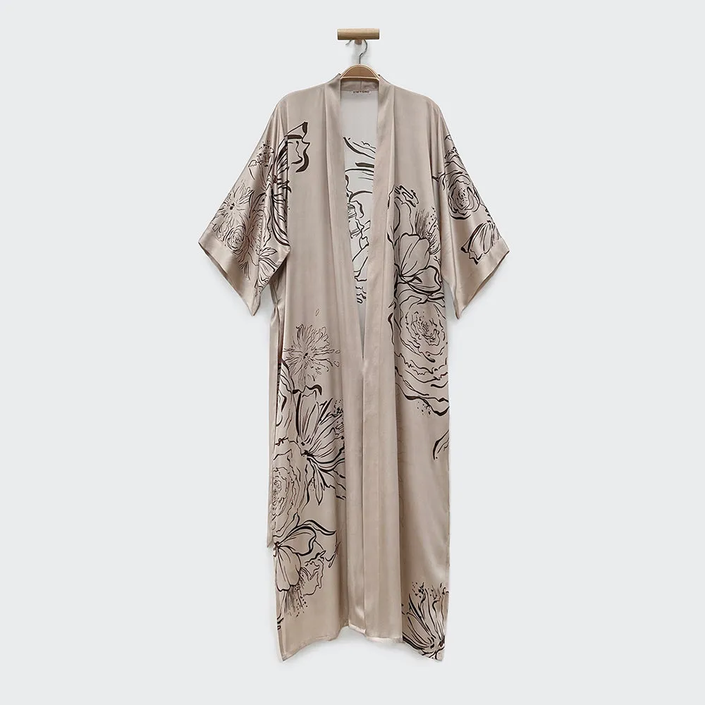 Washable Silk Jia Art Long Kimono Robe sold by Kim + Ono product image thumbnail 4