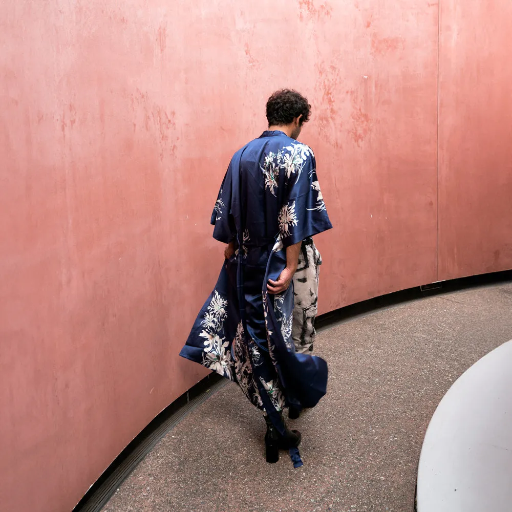 Silk Yuri Long Kimono Robe sold by Kim + Ono