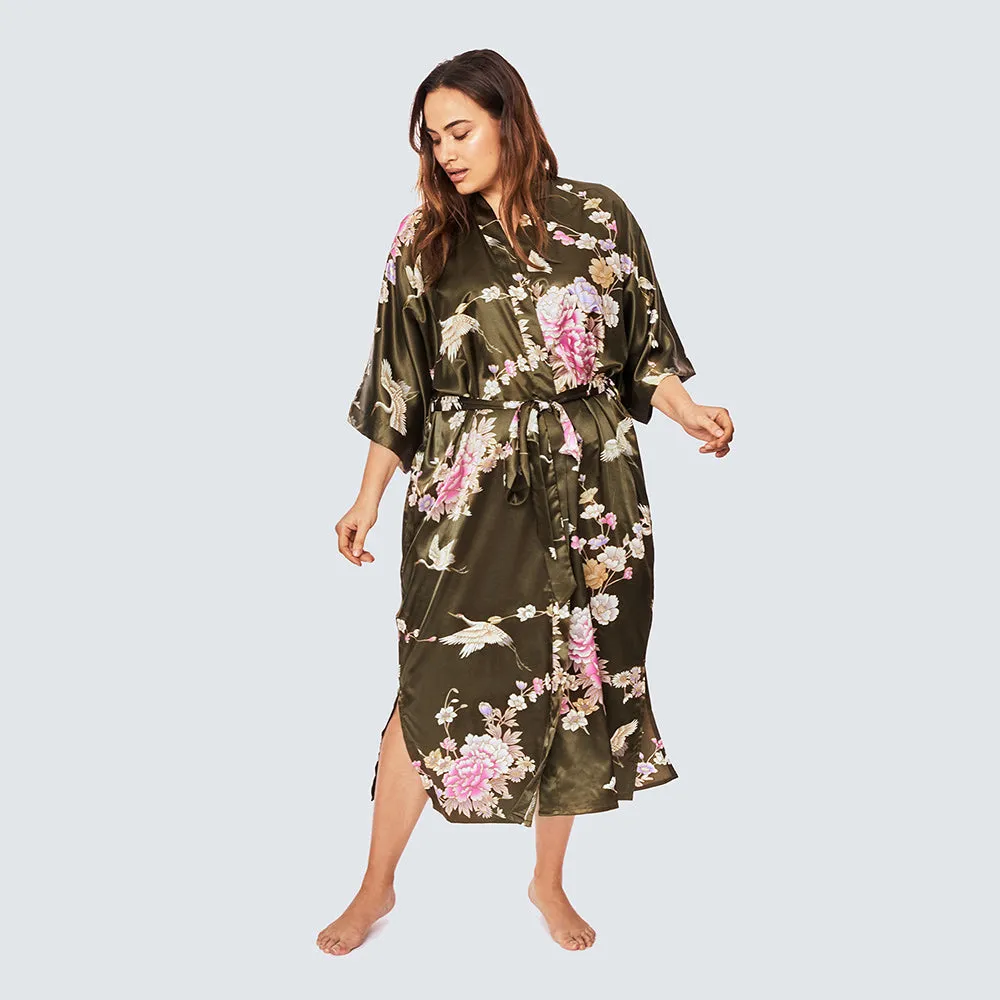 Chrysanthemum & Crane Long Kimono Robe (Plus Size) sold by Kim + Ono product image thumbnail 5