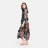 Silk Kiku Long Kimono Robe sold by Kim + Ono