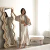 Silk Kiku Long Kimono Robe sold by Kim + Ono