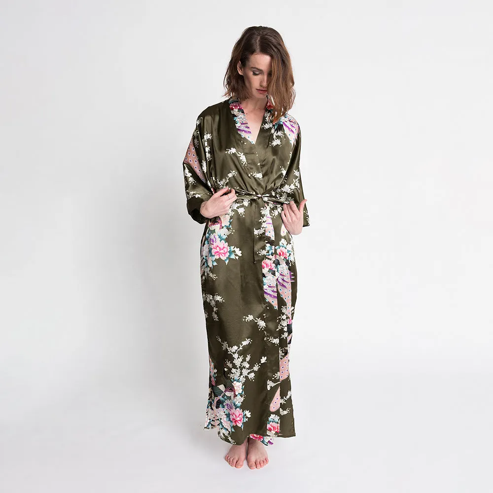 Peacock & Blossoms Long Kimono Robe sold by Kim + Ono product image thumbnail 5