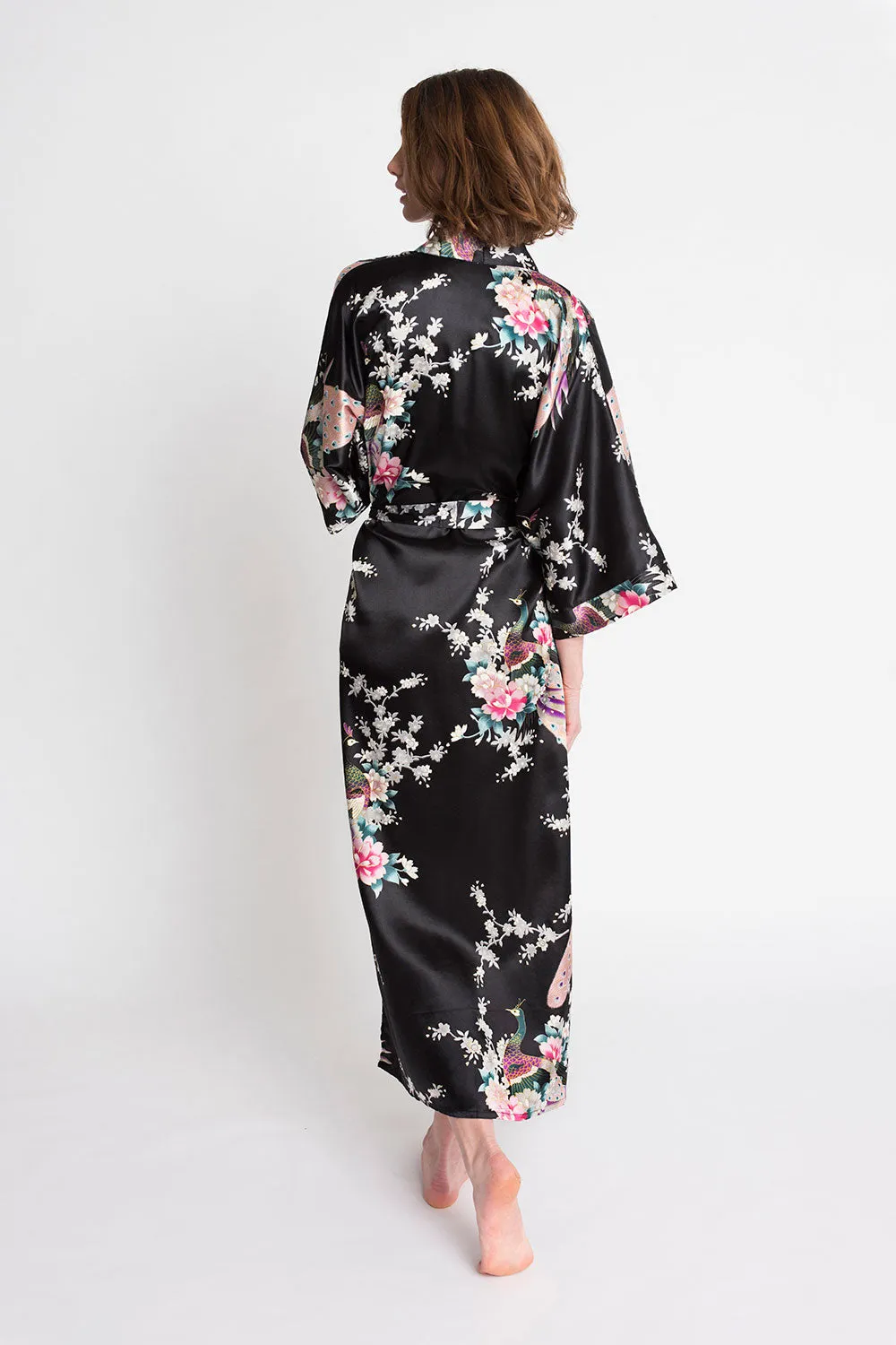 Peacock & Blossoms Long Kimono Robe sold by Kim + Ono product image thumbnail 4