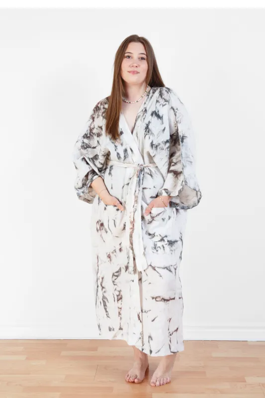 THE ECLIPSE | Tie Dyed Linen Belted Cover-Up sold by Tofino Towel Co