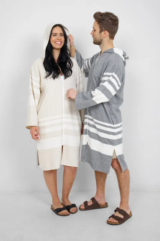 THE GALE | Unisex Terry Lined Zip Poncho sold by Tofino Towel Co