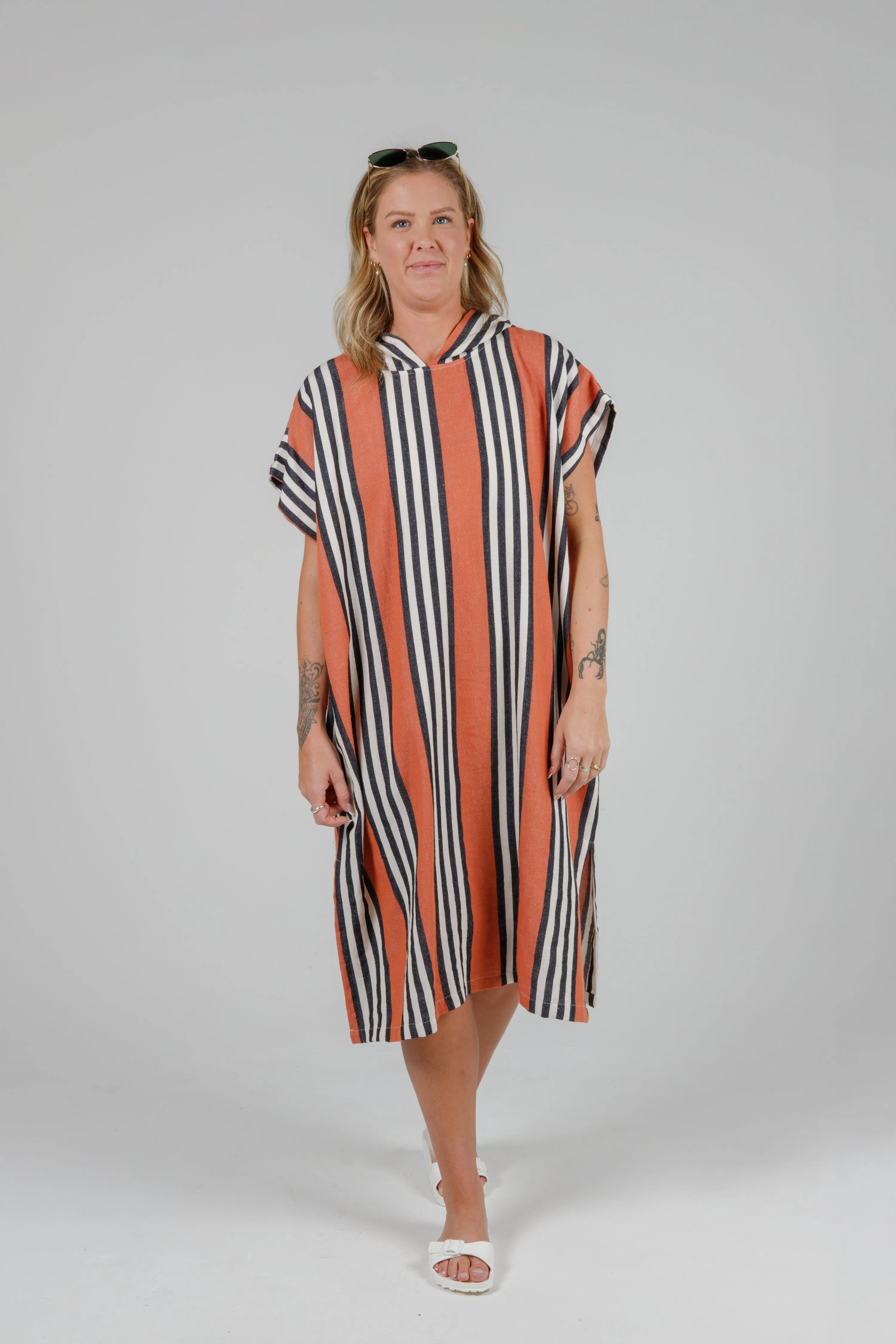THE SQUALL | Unisex Striped Poncho sold by Tofino Towel Co product image thumbnail 3