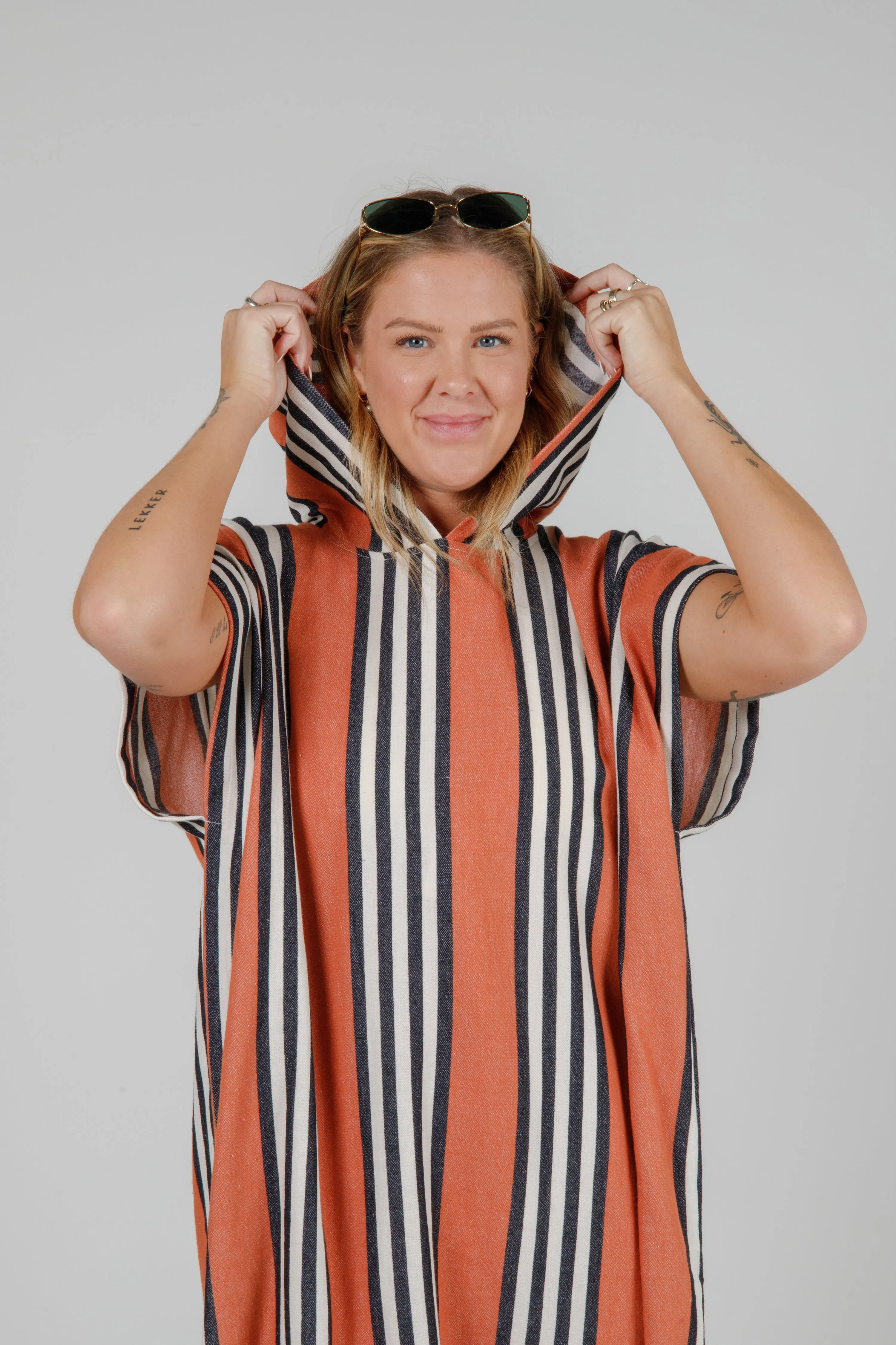 THE SQUALL | Unisex Striped Poncho sold by Tofino Towel Co product image thumbnail 5