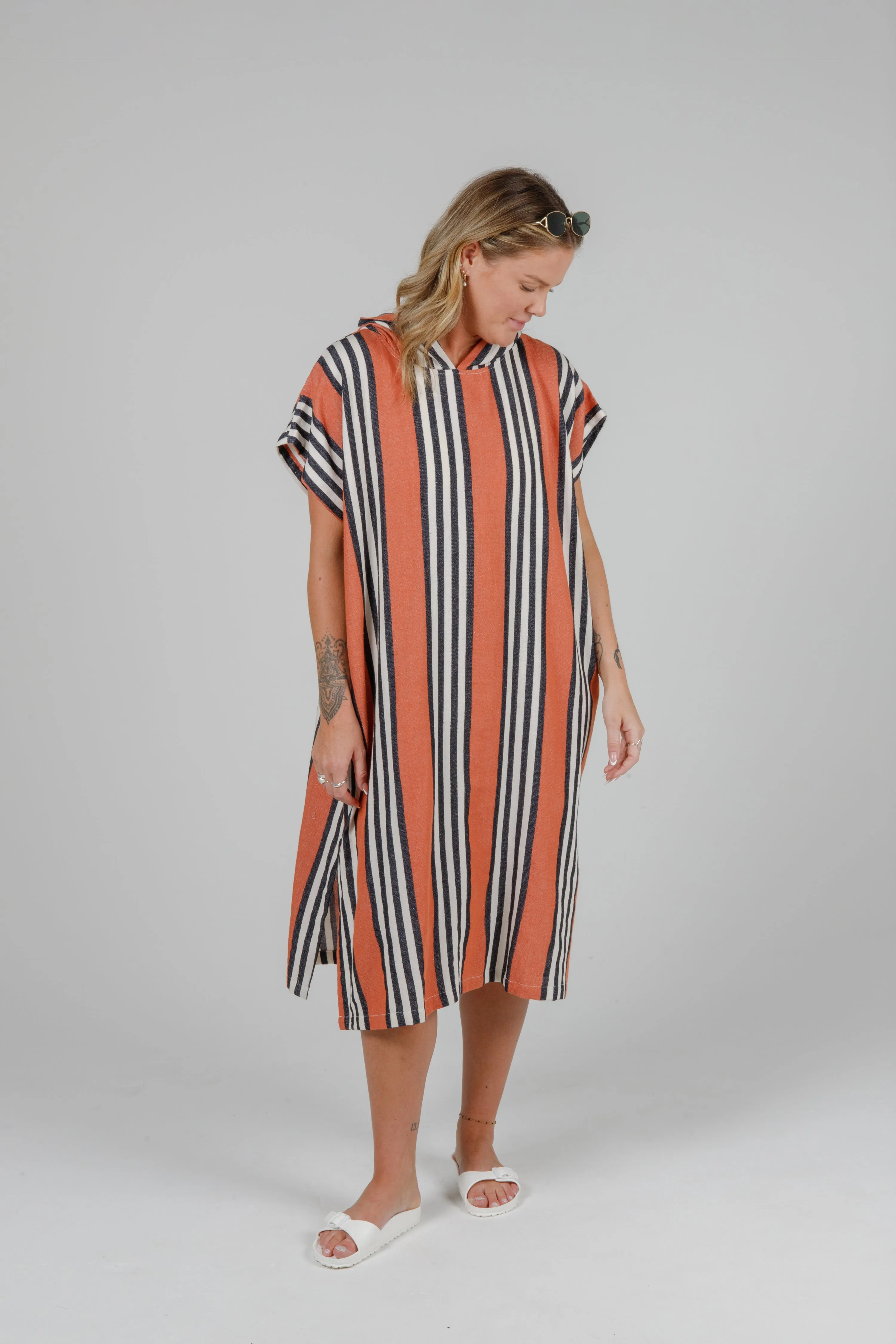 THE SQUALL | Unisex Striped Poncho sold by Tofino Towel Co product image thumbnail 2