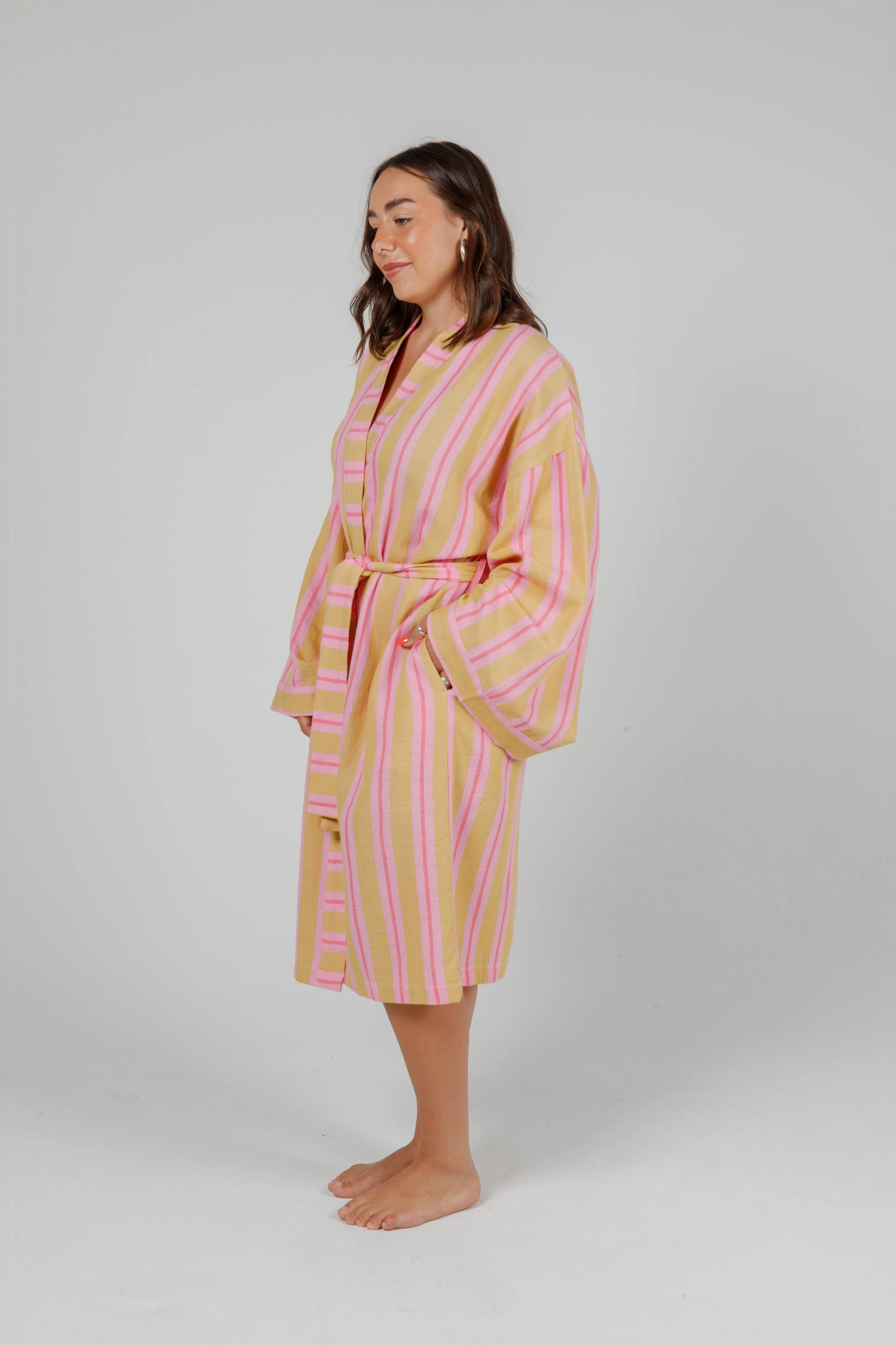 THE MISTRAL | Unisex Striped Belted Robe sold by Tofino Towel Co product image thumbnail 2
