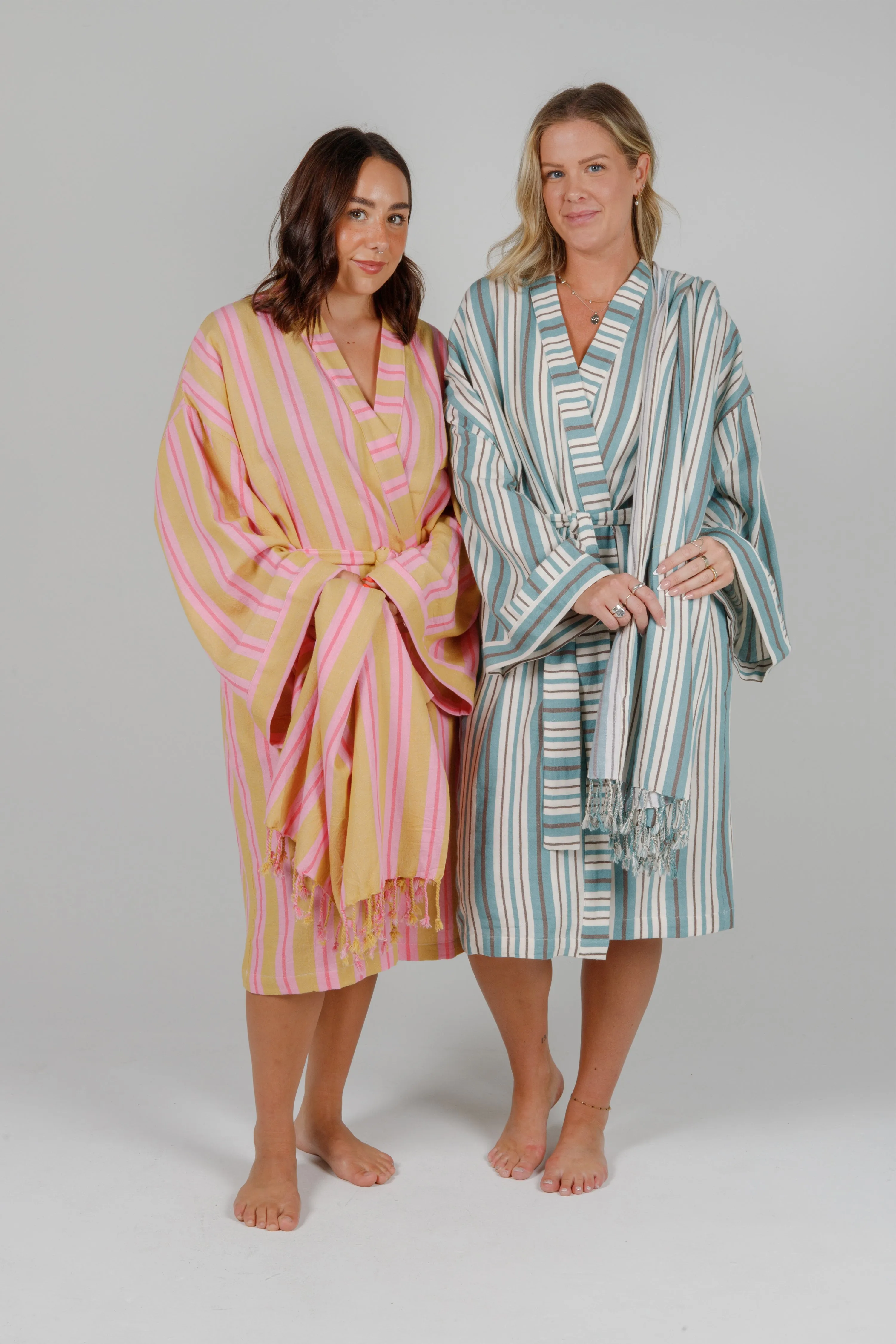 THE MISTRAL | Unisex Striped Belted Robe sold by Tofino Towel Co