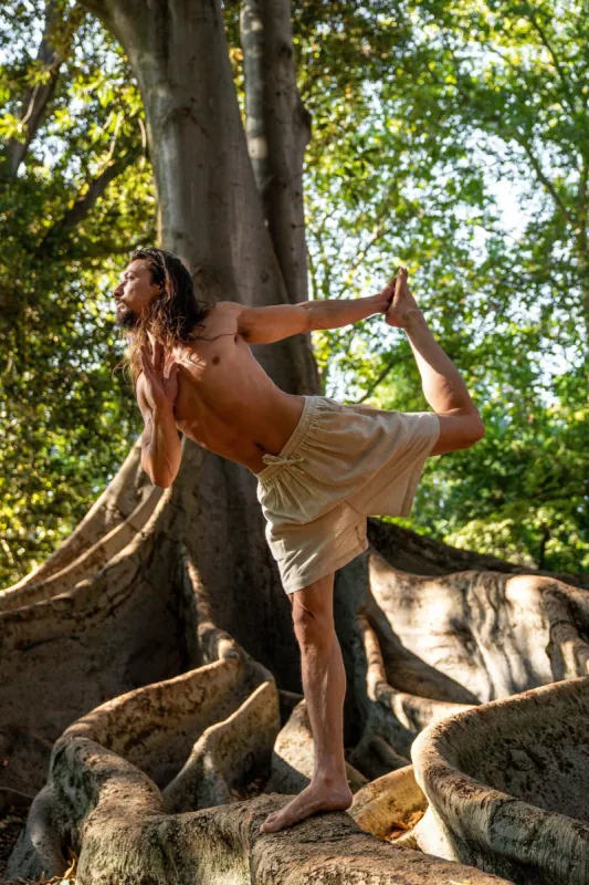 ASHTA Short Pants Organic Hemp and Cotton Comfortable Mens Shorts with Pockets Yoga Workout Ninja Gypsy Festival Gym AJJAYA sold by Ajjaya