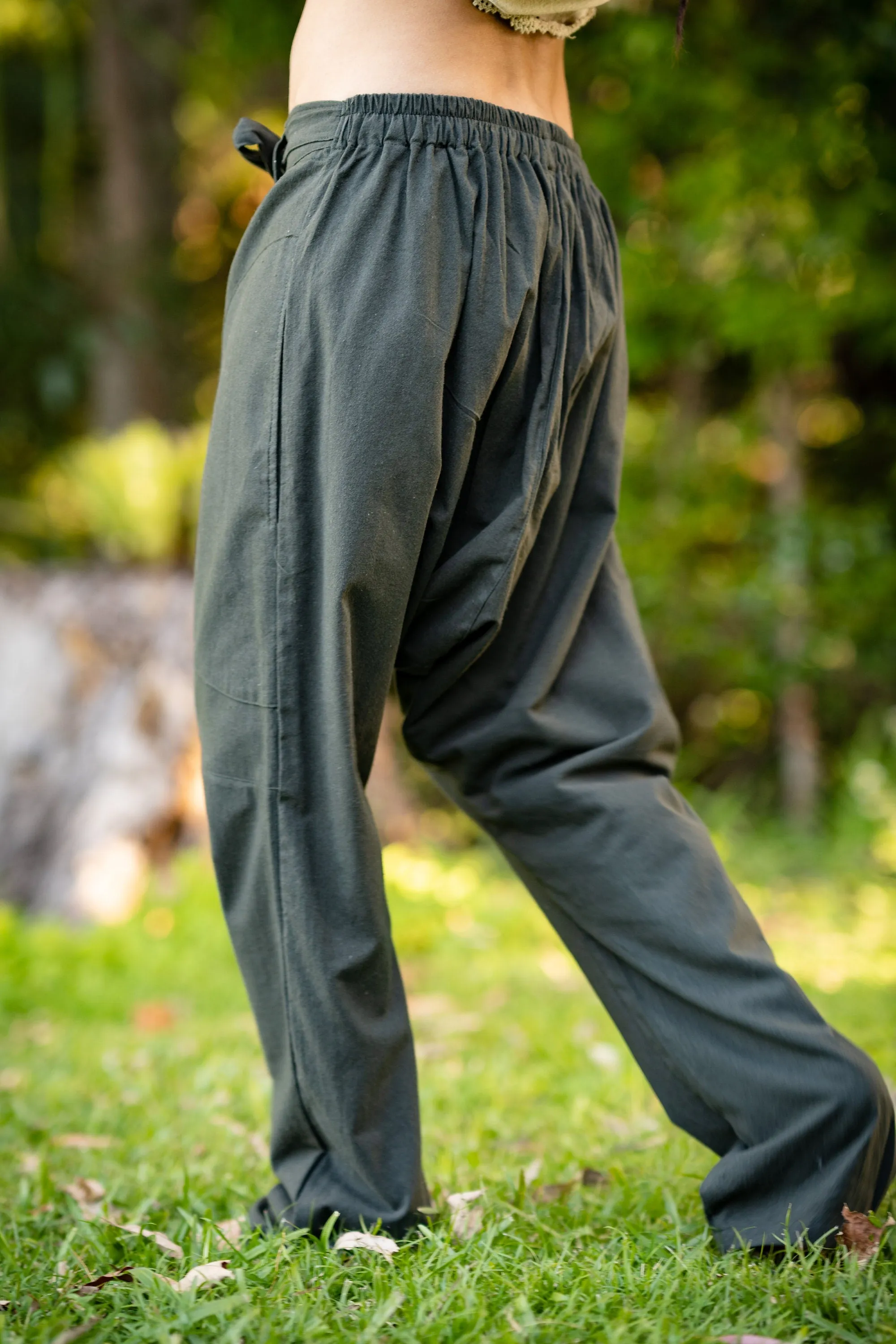 Beige Womens Drop Crotch Pants Afghani Harem, Primitive Handmade Comfortable Yoga Gypsy Boho Alibaba Aladdin Festival Goa two Pockets AJJAYA sold by Ajjaya product image thumbnail 4