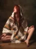 HODDI Beige Handmade Womens Poncho with Hood and Pockets, Earthy Tribal Pattern Festival Gypsy AJJAYA Boho Primitive Mexican sold by Ajjaya