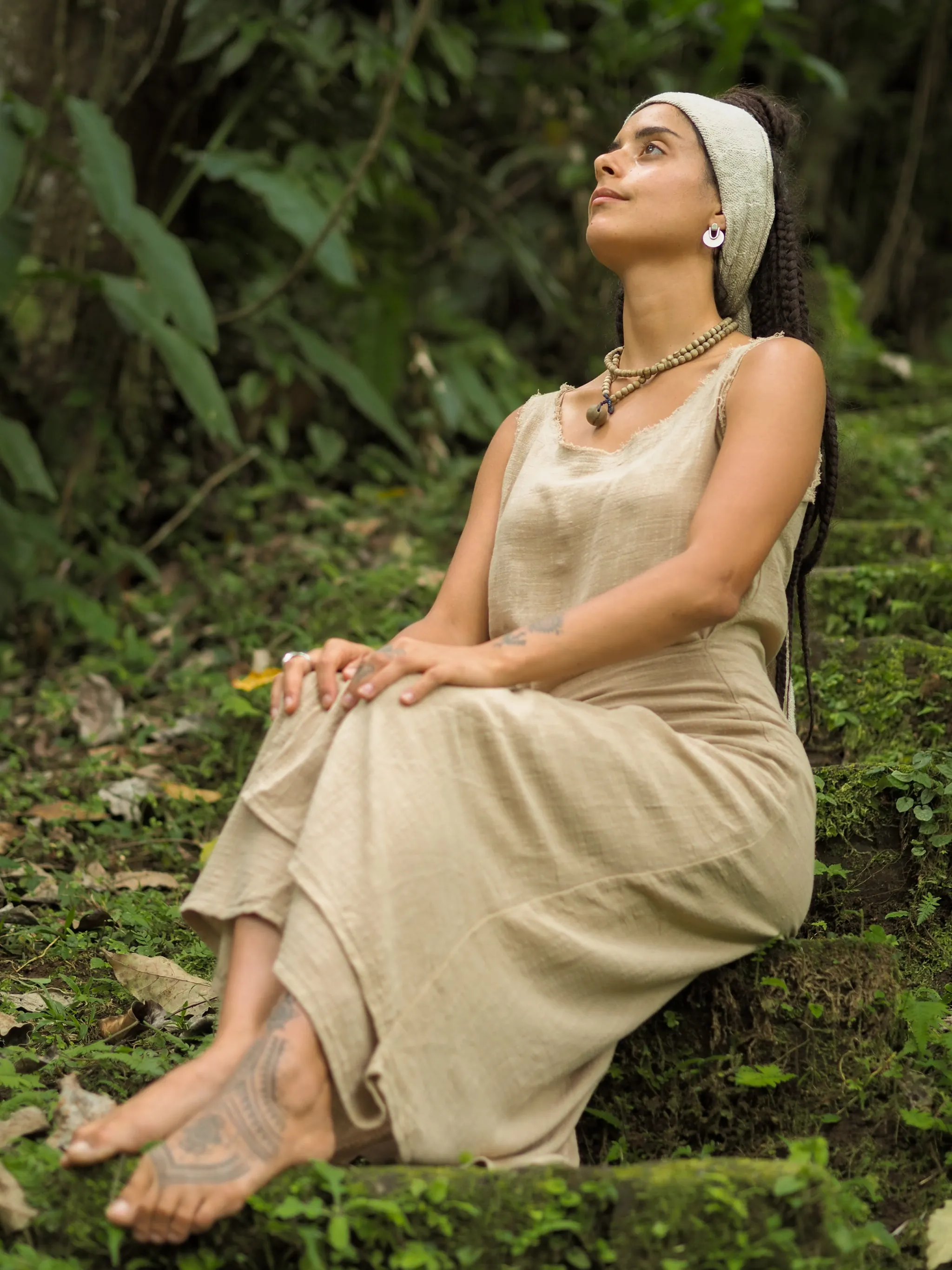 SOFI Wrap Dress Light Brown Soft Breathable Natural Cotton Festival Ritual Resort Womens Boho Wear AJJAYA sold by Ajjaya product image thumbnail 5