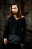 KAURI LONG Sleeve Black Mens Top Handmade Muscle Gypsy Earthy Shirt, Tribal Jungle Natural Savage Festival Rave AJJAYA Nomadic Primitive sold by Ajjaya