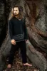 KAURI LONG Sleeve Black Mens Top Handmade Muscle Gypsy Earthy Shirt, Tribal Jungle Natural Savage Festival Rave AJJAYA Nomadic Primitive sold by Ajjaya