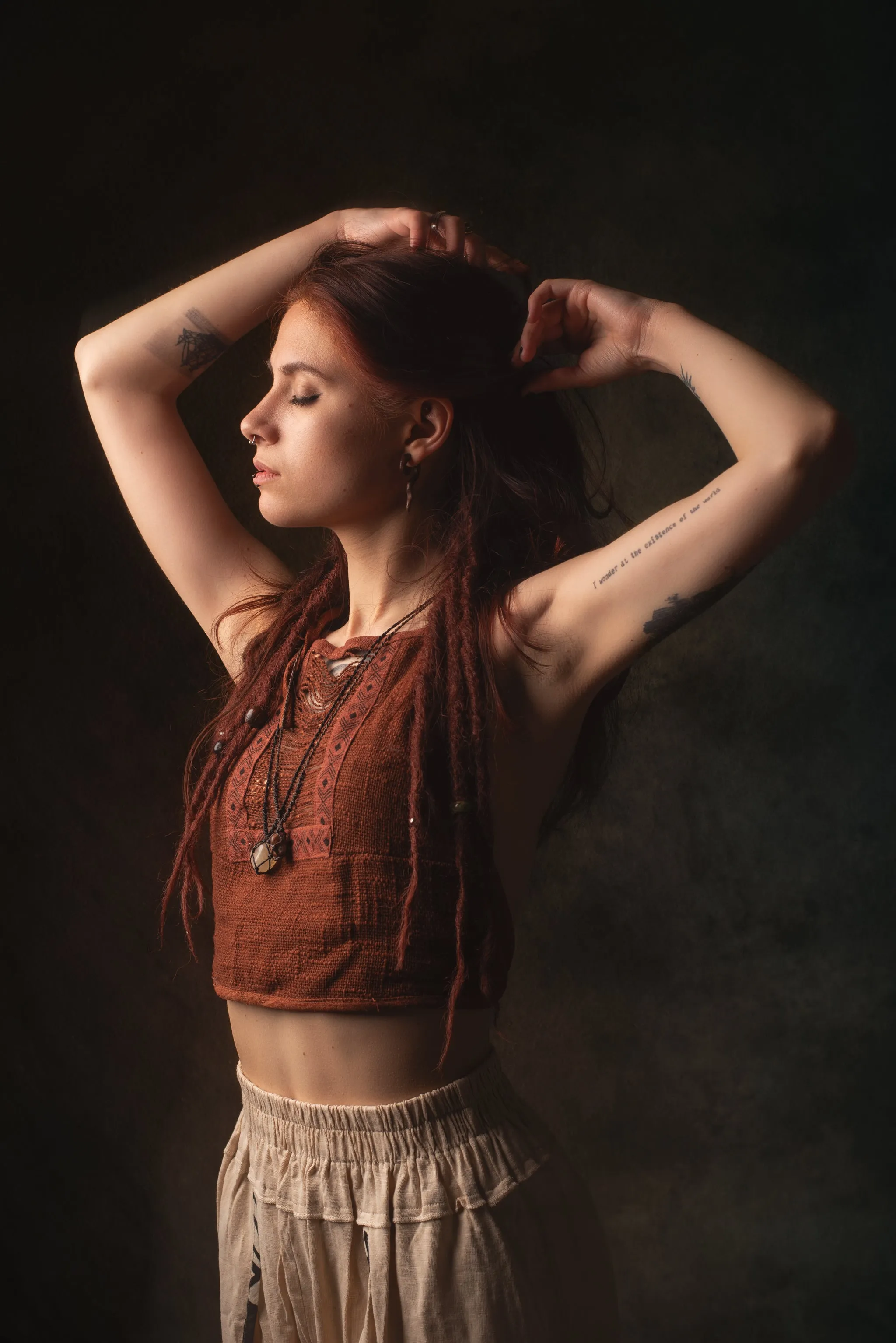 EIRINI Crop Top Yoga Rust Sleeveless Natural Cotton Tank Shirt Festival Ceremony Tribal Fairy Boho AJJAYA sold by Ajjaya product image thumbnail 2