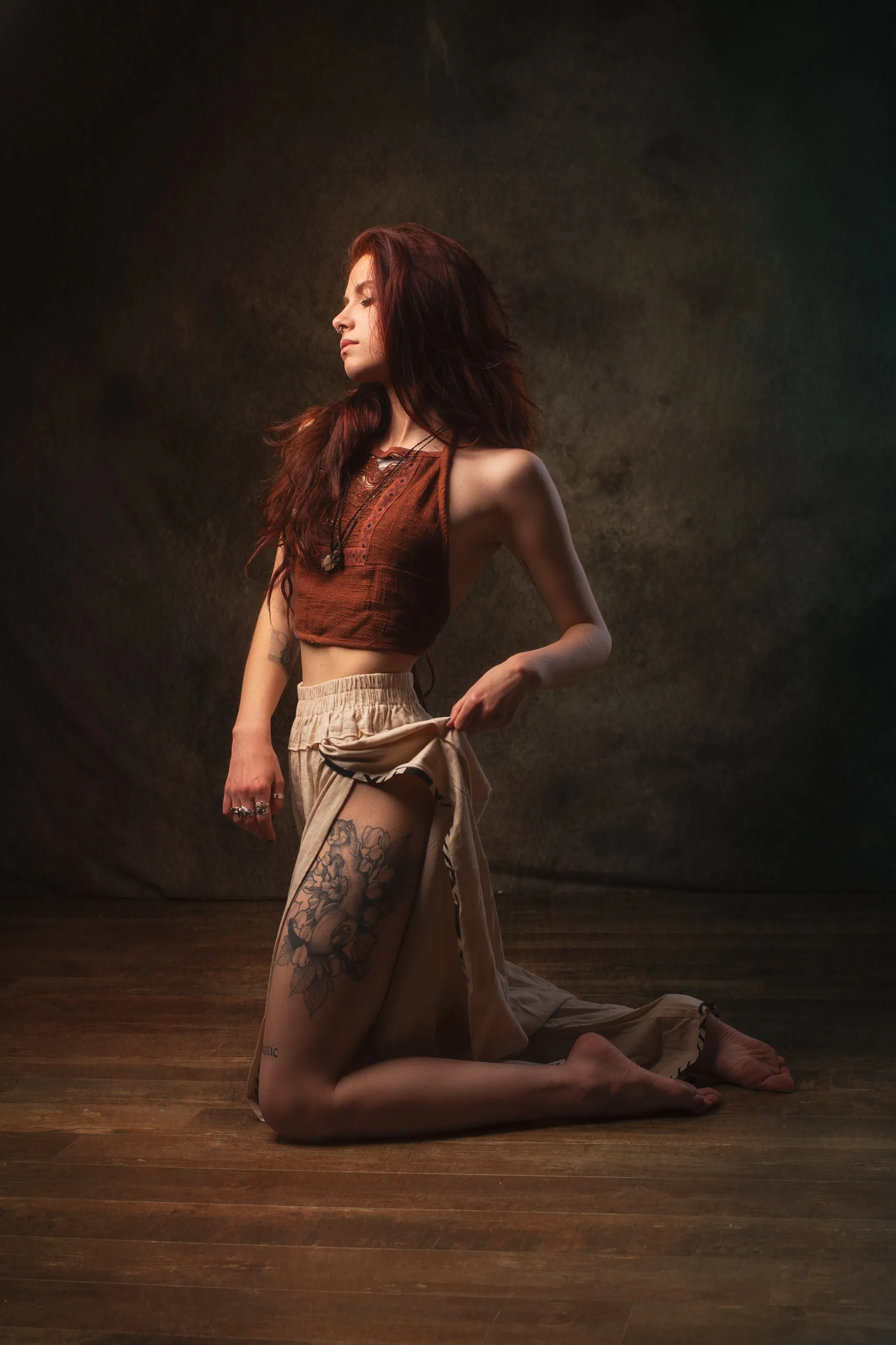 EIRINI Crop Top Yoga Rust Sleeveless Natural Cotton Tank Shirt Festival Ceremony Tribal Fairy Boho AJJAYA sold by Ajjaya product image thumbnail 5