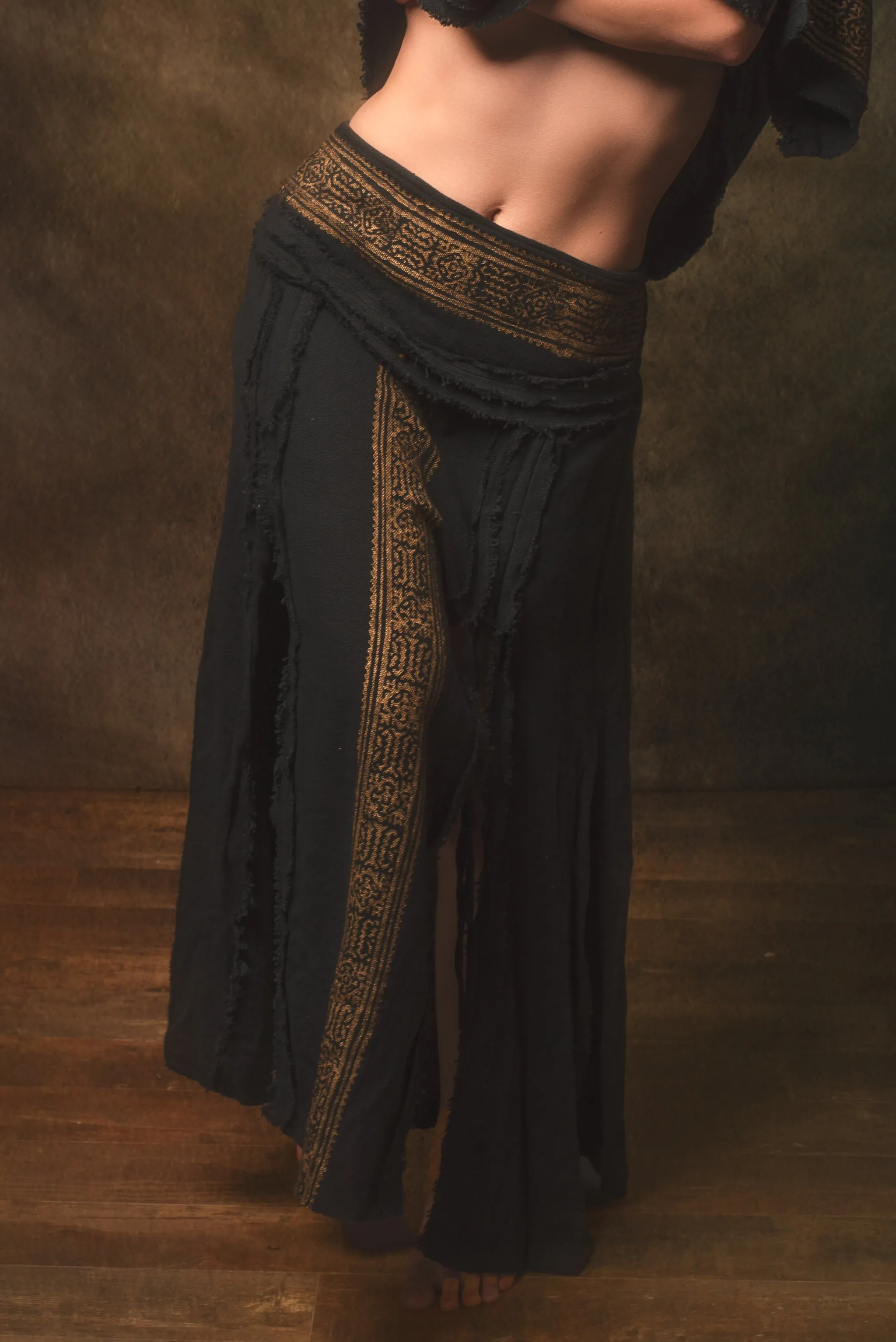 NARIAH Skirt Black Handmade Cotton Block Printed Tribal Patterns Natural Dyed Fairy Gypsy Boho Festival Ceremony Ritual AJJAYA sold by Ajjaya product image thumbnail 4