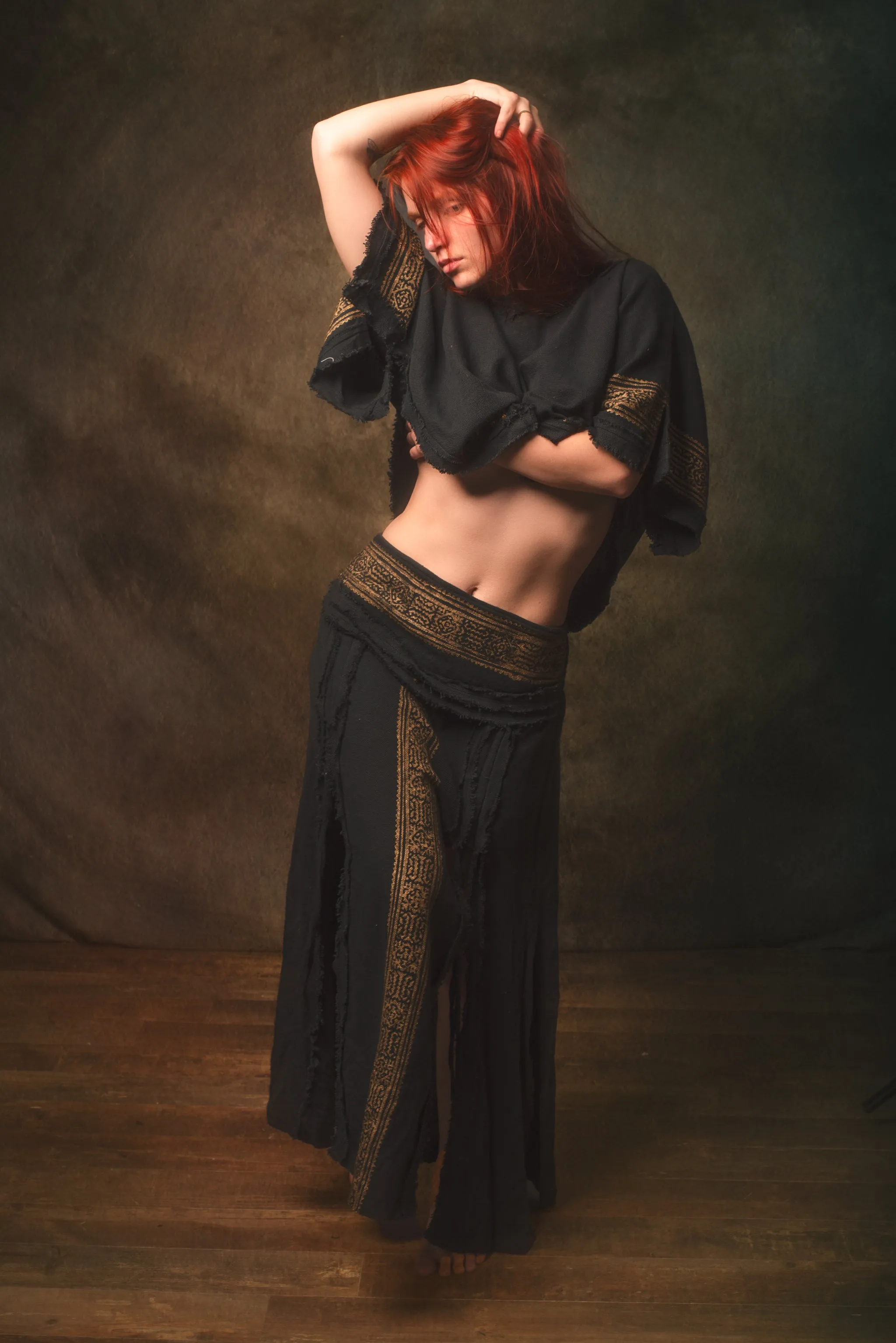 NARIAH Skirt Black Handmade Cotton Block Printed Tribal Patterns Natural Dyed Fairy Gypsy Boho Festival Ceremony Ritual AJJAYA sold by Ajjaya product image thumbnail 5