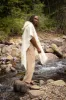 SAHAJI Poncho Beige Pure Cashmere Wool Hooded Mens Long with Pockets Handmade Handwoven Viking Festival Ceremony Gypsy Boho Mexican AJJAYA sold by Ajjaya