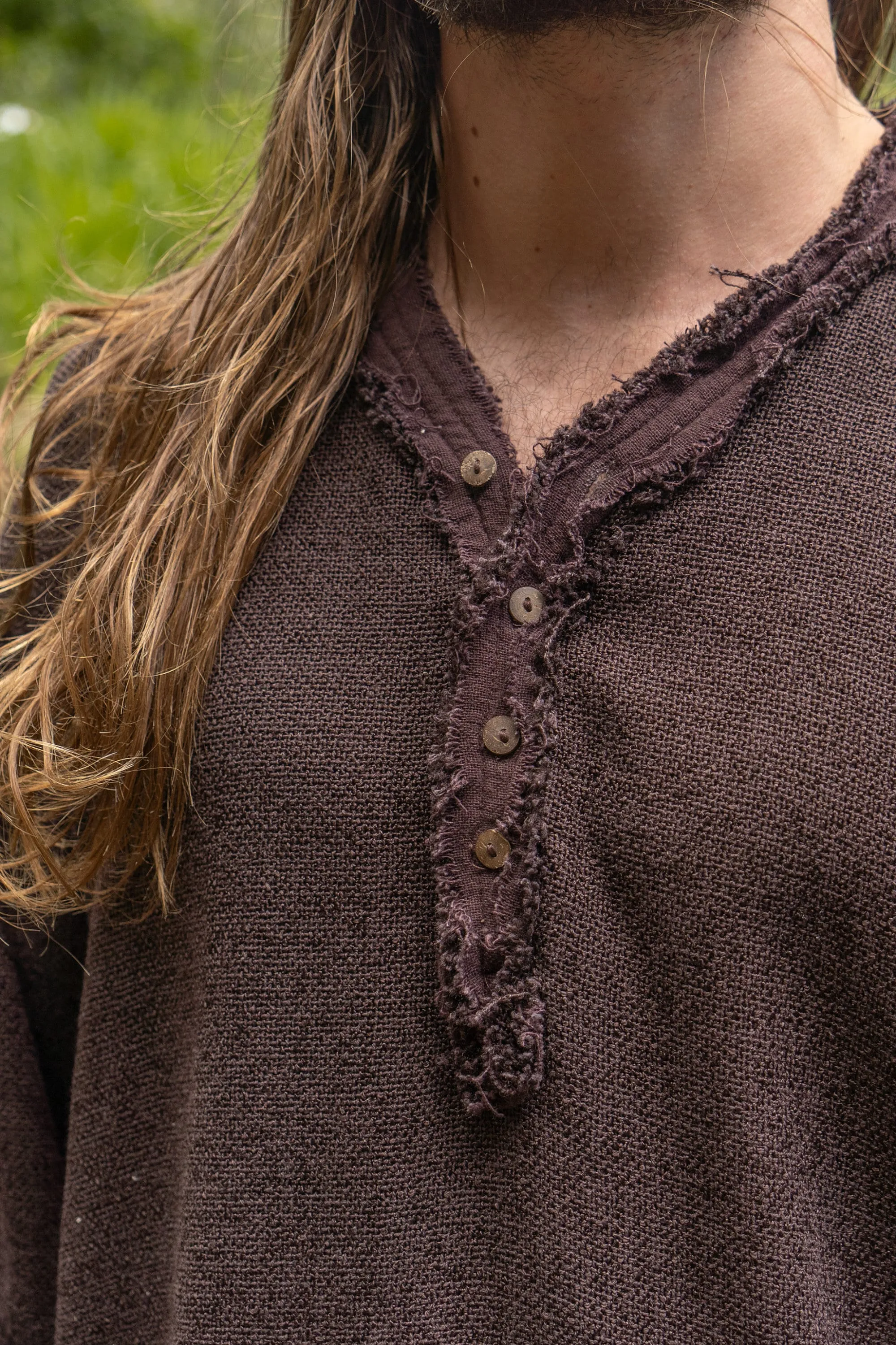 NEO Matrix Mens Brown Long Sleeve Top Handmade Apocalyptic Shirt Gypsy Earthy Rugged Tribal Nomadic Ethnic Festival Rave Primitive AJJAYA sold by Ajjaya product image thumbnail 5