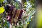 HODDI Women Hooded Poncho Indigo Purple Maroon Cashmere and Acrylic Hypoallergenic Wool Hood Pockets Tribal Embroidery AJJAYA Primitive sold by Ajjaya