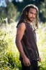 Mens Sleeveless Tank Top DHATU Cotton Shirt Slashed Open Sides Brown Semi See Through Breathable Tribal Gypsy Alternative Festival AJJAYA sold by Ajjaya