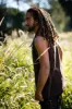 Mens Sleeveless Tank Top DHATU Cotton Shirt Slashed Open Sides Brown Semi See Through Breathable Tribal Gypsy Alternative Festival AJJAYA sold by Ajjaya
