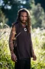 Mens Sleeveless Tank Top DHATU Cotton Shirt Slashed Open Sides Brown Semi See Through Breathable Tribal Gypsy Alternative Festival AJJAYA sold by Ajjaya