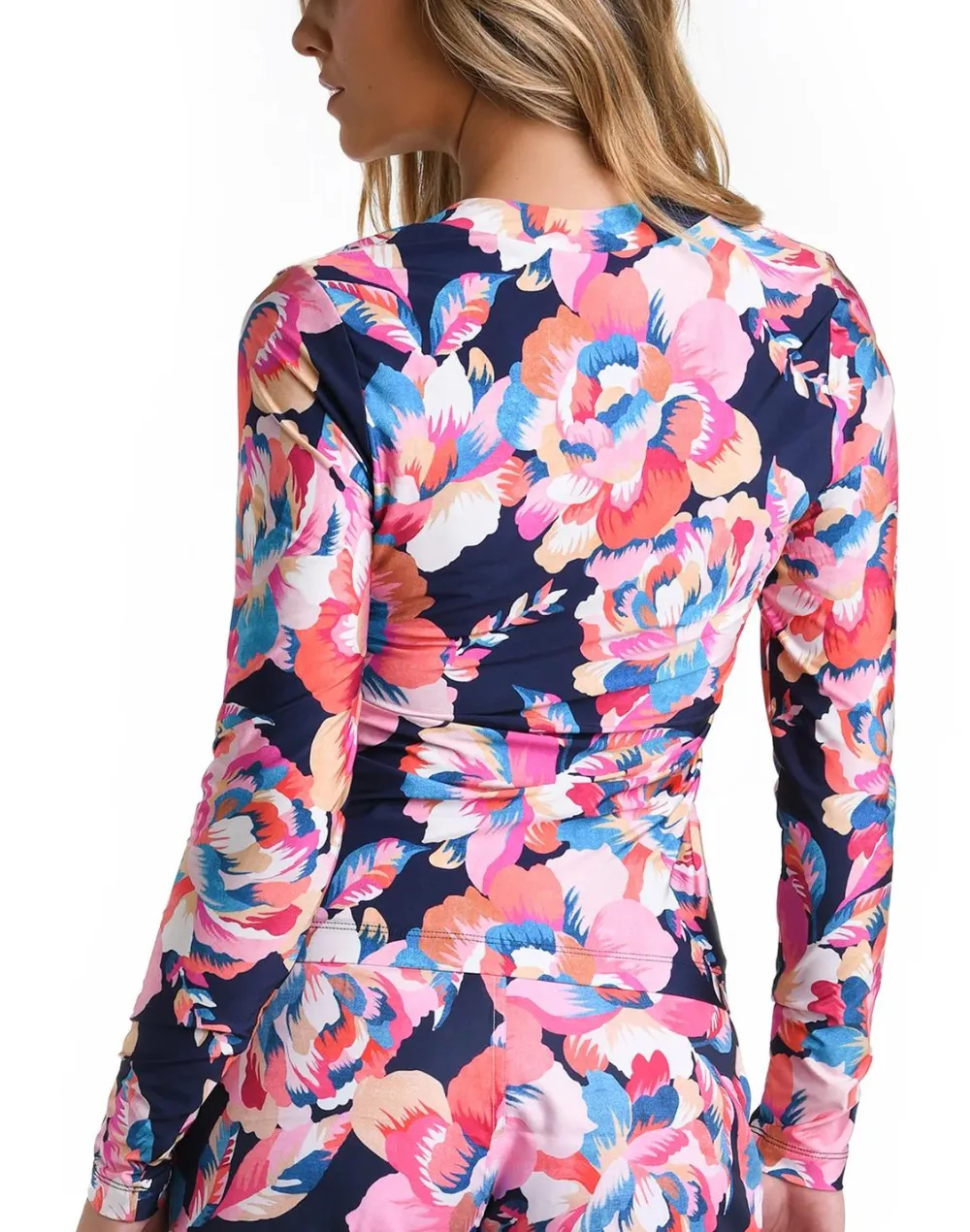 Denim Bouquet Half Zip UPF 50 Rashguard sold by swimco product image thumbnail 2