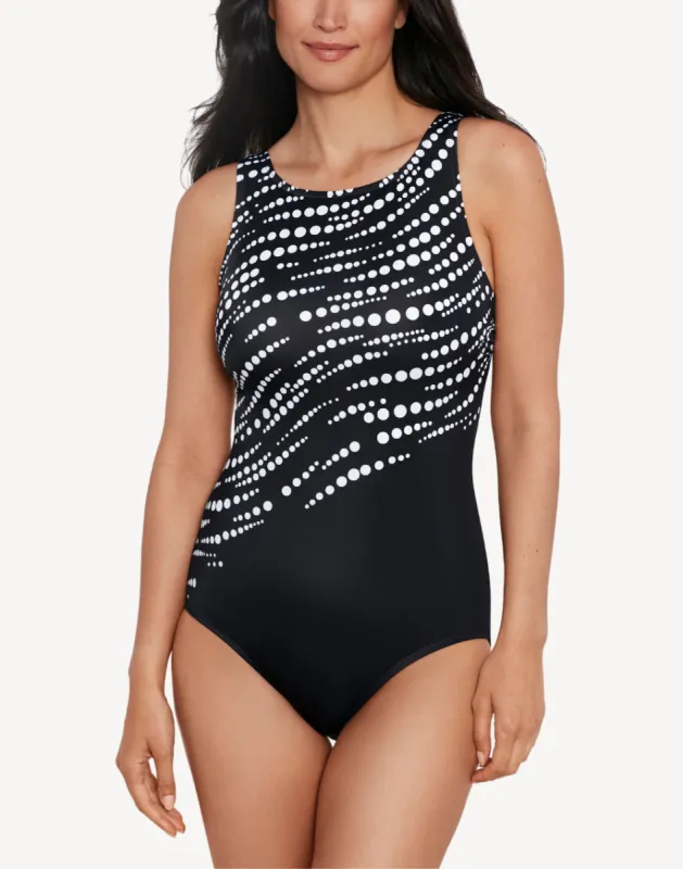 Perfect Bubbles High Neck One Piece Swimsuit sold by swimco