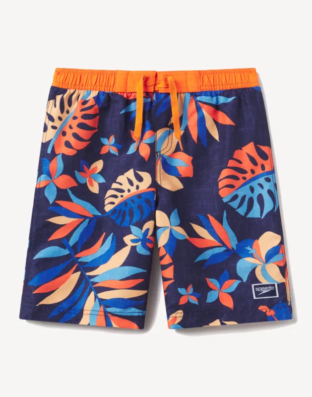 Boys Floatable Floral 17" Swim Trunk sold by swimco