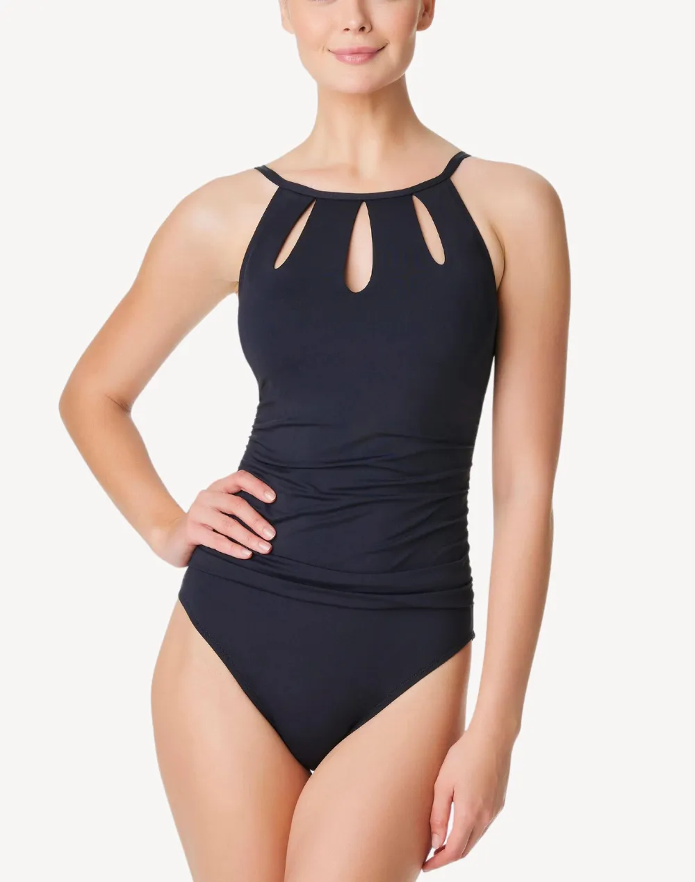 Get The Look High Neck Keyhole One Piece sold by swimco